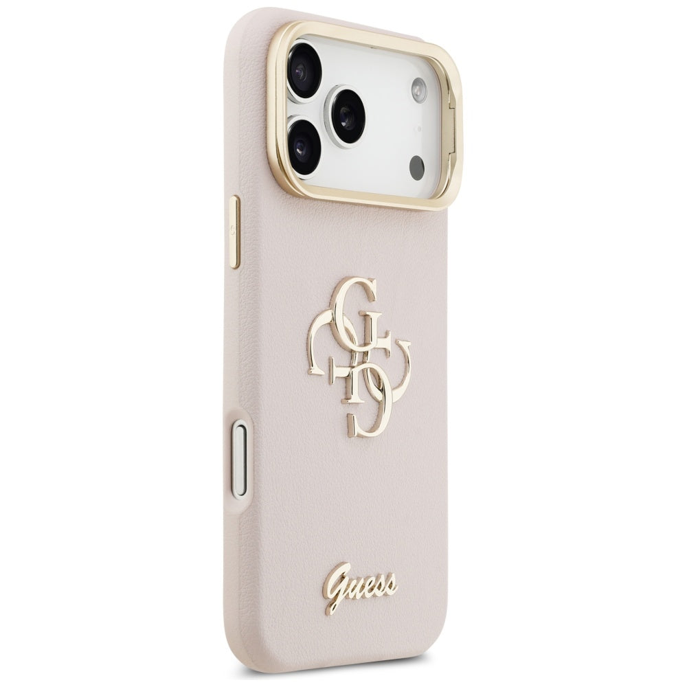 Etui til Apple iPhone 17 Pro Max, Guess, Grained Big 4G Stand Camera, Pink