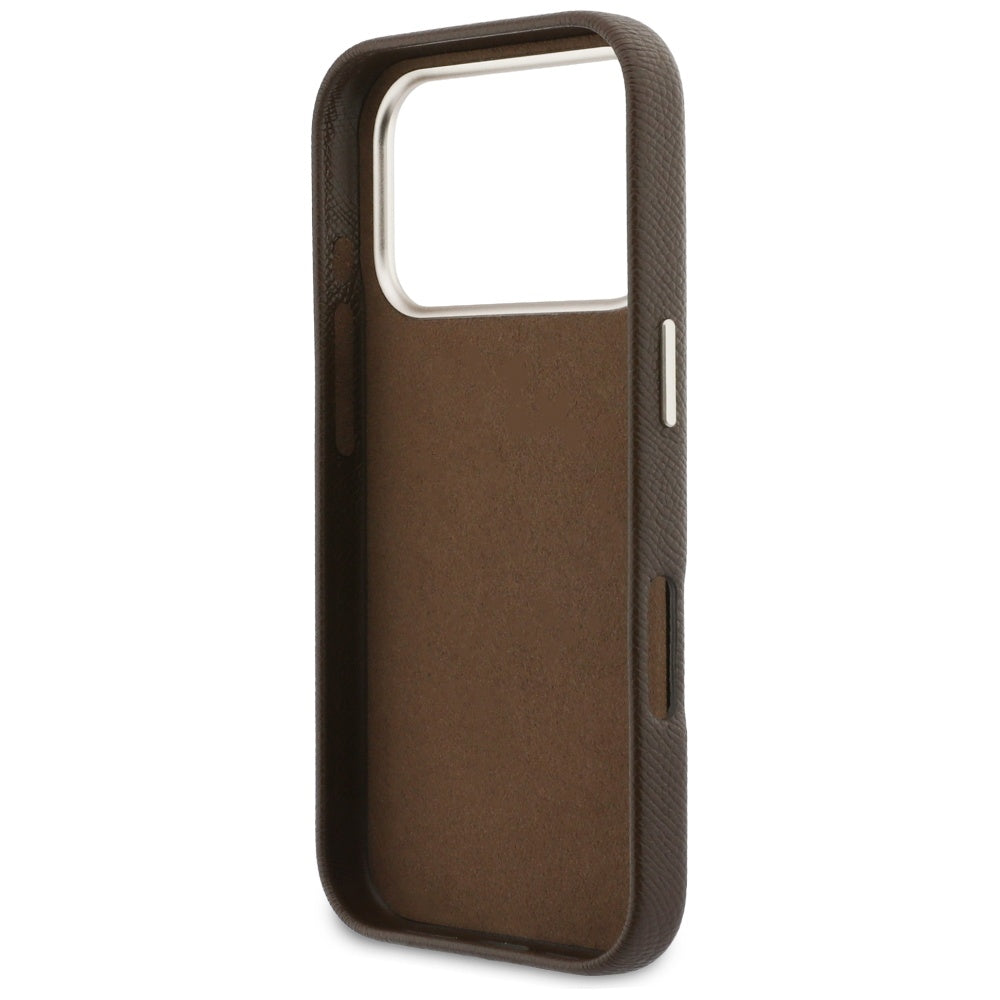 Etui til Apple iPhone 17 Pro Max, Guess, Resin Logo, Brun