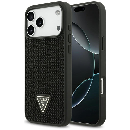 Etui til Apple iPhone 17 Pro Max, Guess, Rhinestone Triangle Logo, Sort