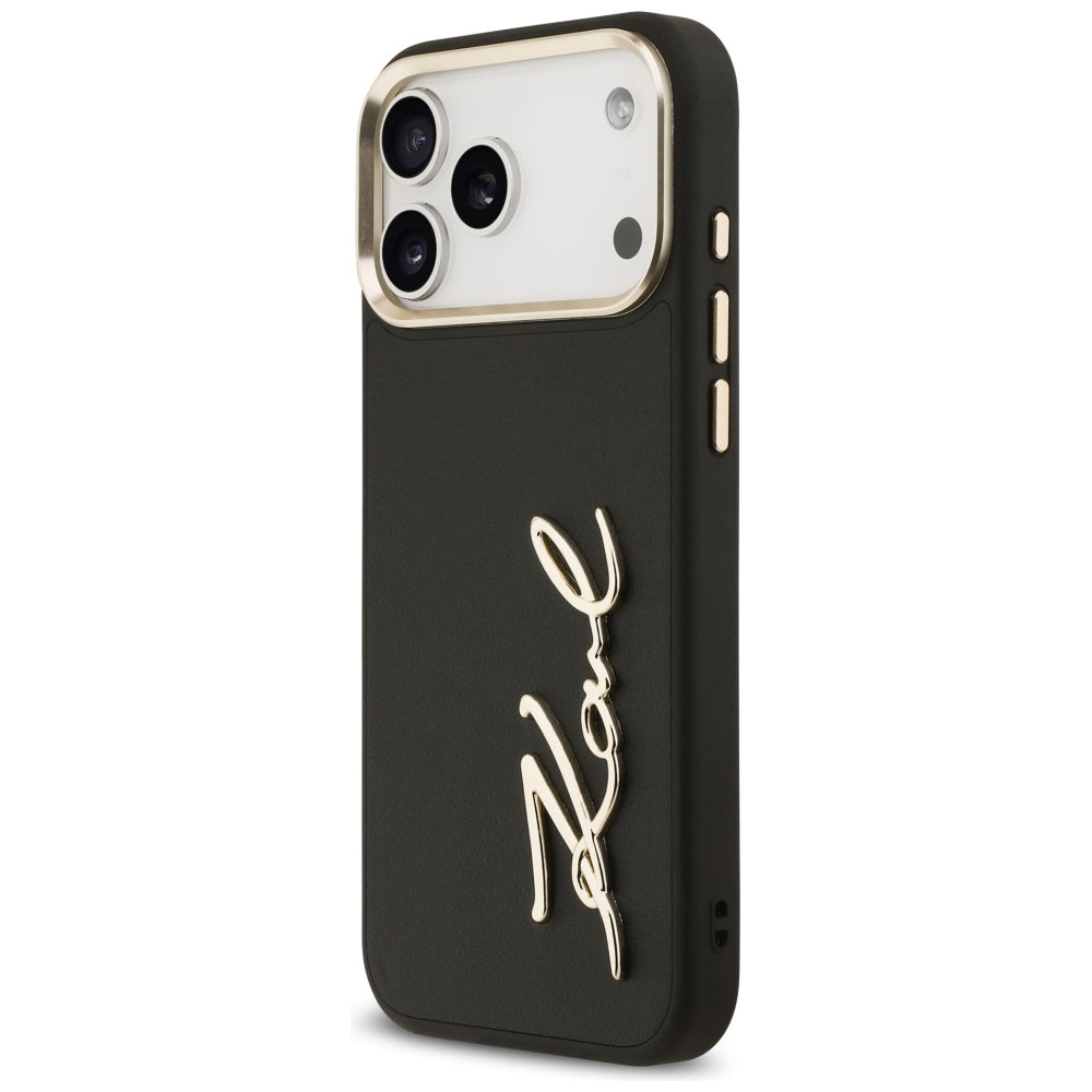 Etui til Apple iPhone 17 Pro Max, Karl Lagerfeld, Script Logo, Sort