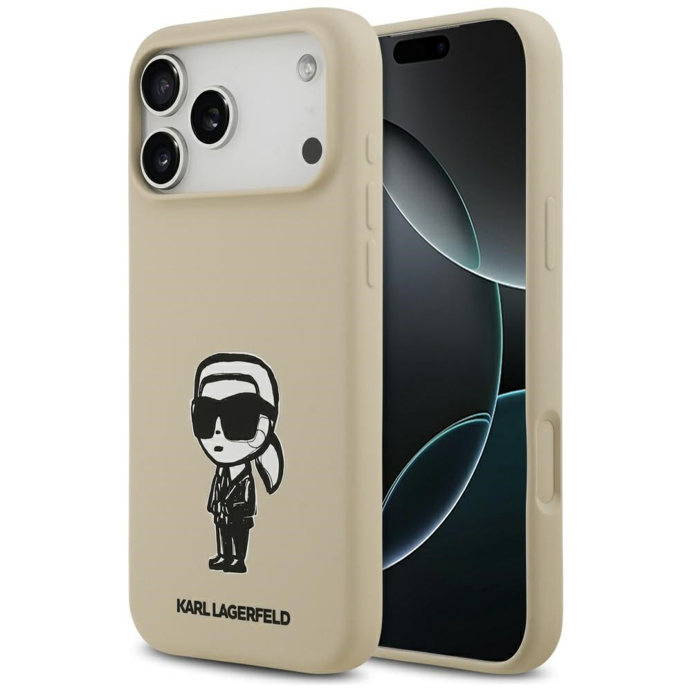 Etui til Apple iPhone 17 Pro Max, Karl Lagerfeld, Sketch and Logo Karl, Brun