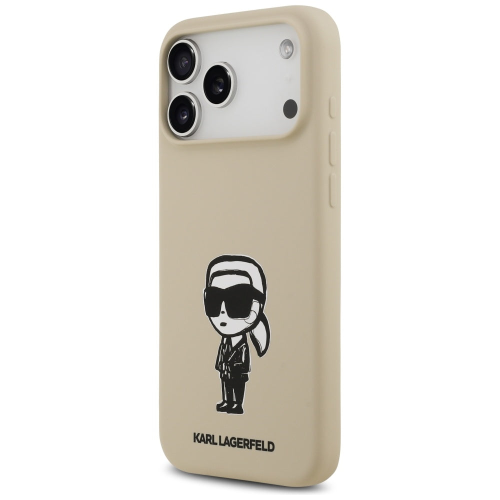Etui til Apple iPhone 17 Pro Max, Karl Lagerfeld, Sketch and Logo Karl, Brun