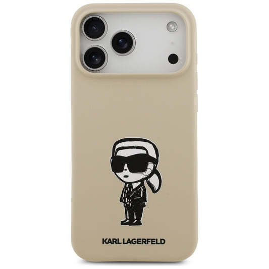 Etui til Apple iPhone 17 Pro Max, Karl Lagerfeld, Sketch and Logo Karl, Brun