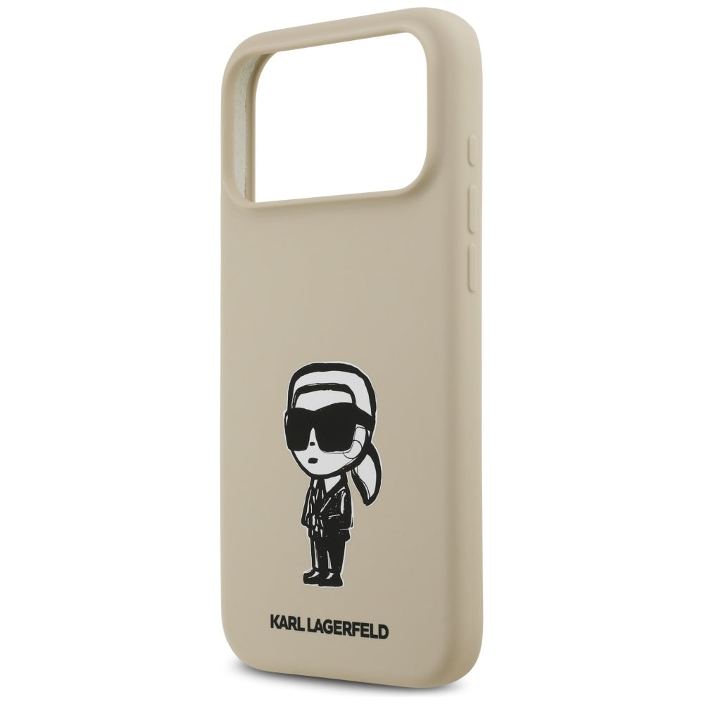 Etui til Apple iPhone 17 Pro Max, Karl Lagerfeld, Sketch and Logo Karl, Brun
