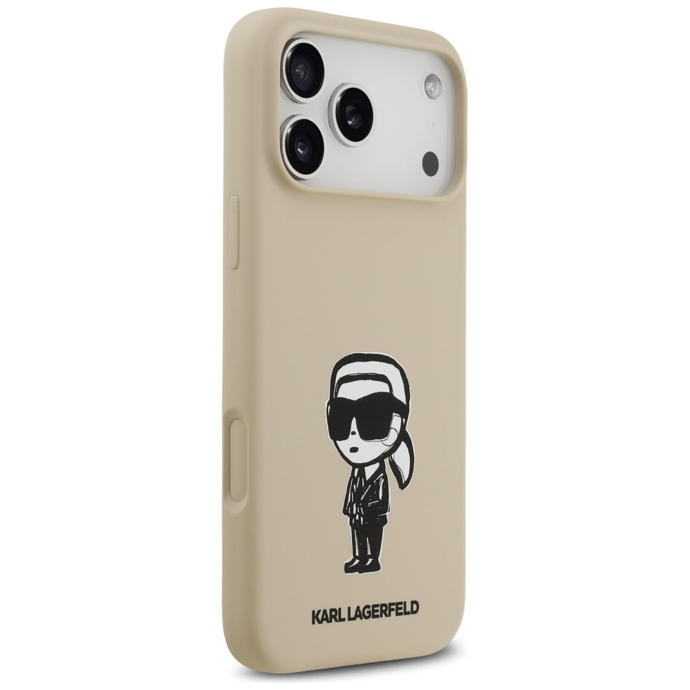 Etui til Apple iPhone 17 Pro Max, Karl Lagerfeld, Sketch and Logo Karl, Brun