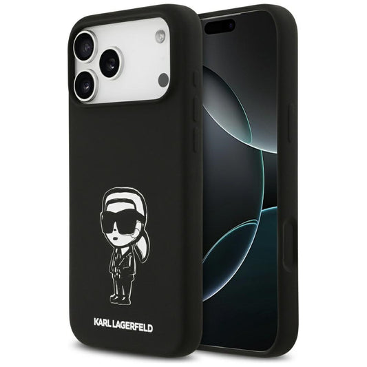 Etui til Apple iPhone 17 Pro Max, Karl Lagerfeld, Sketch and Logo Karl, Sort