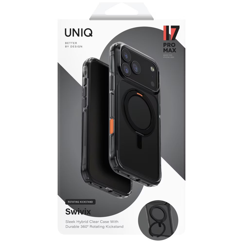 Etui til Apple iPhone 17 Pro Max, UNIQ, Swivix, Sort