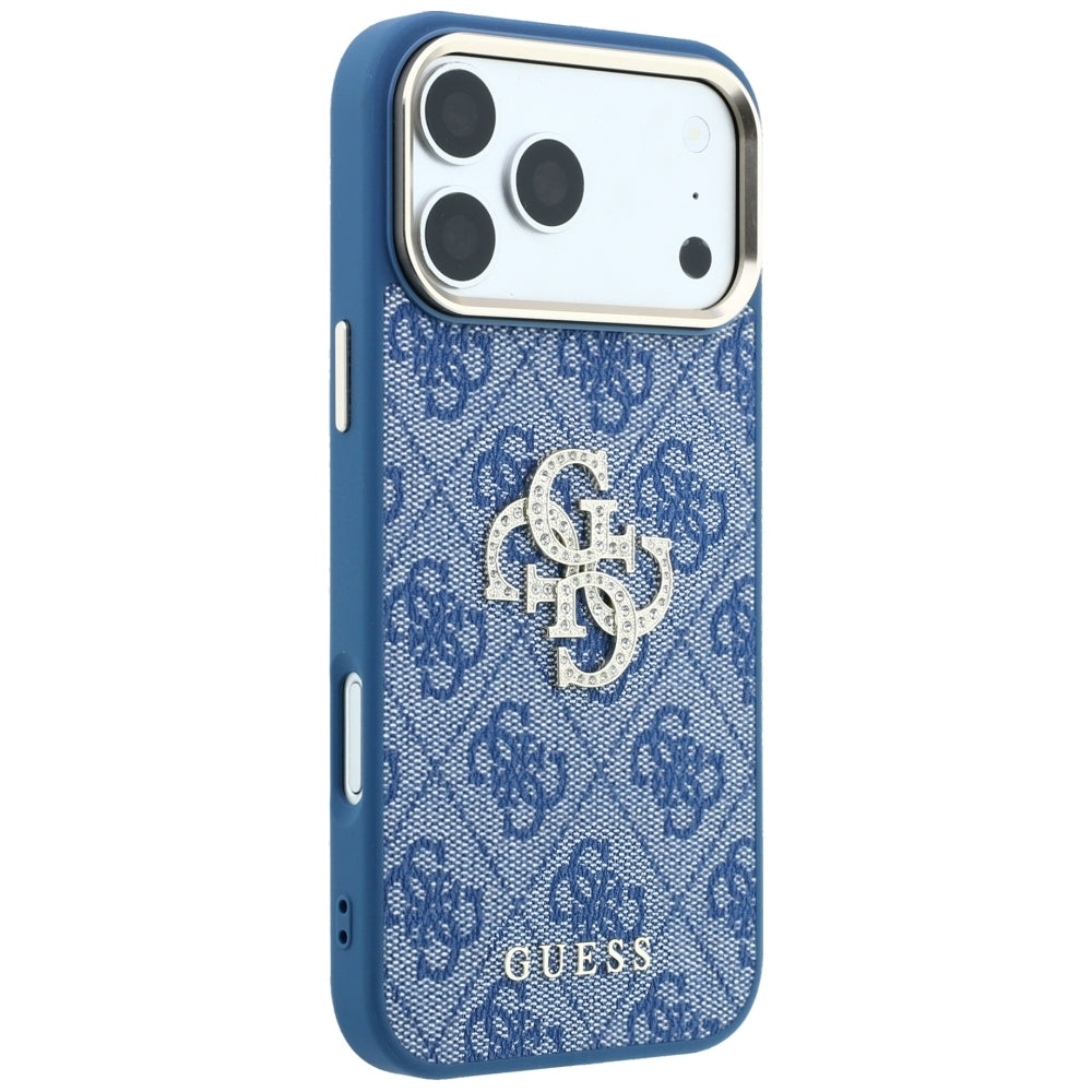 Cover til Apple iPhone 18 Pro / 17 Pro, Guess, 4G Big Strass Logo, Blå