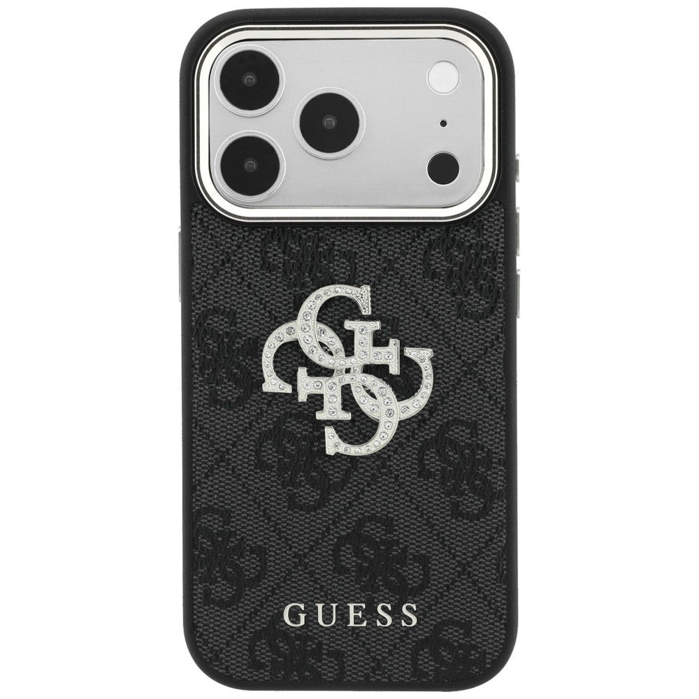 Cover til Apple iPhone 18 Pro / 17 Pro, Guess, 4G Big Strass Logo, Sort