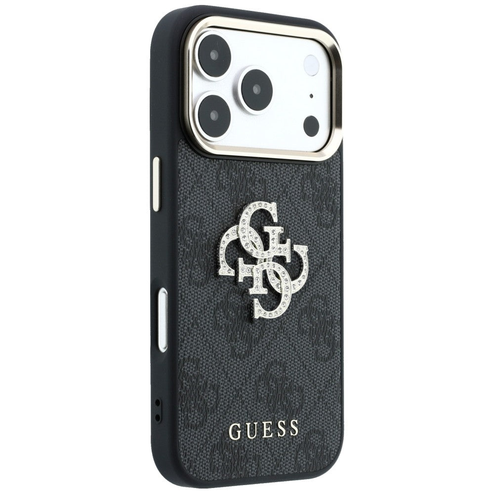 Cover til Apple iPhone 18 Pro / 17 Pro, Guess, 4G Big Strass Logo, Sort