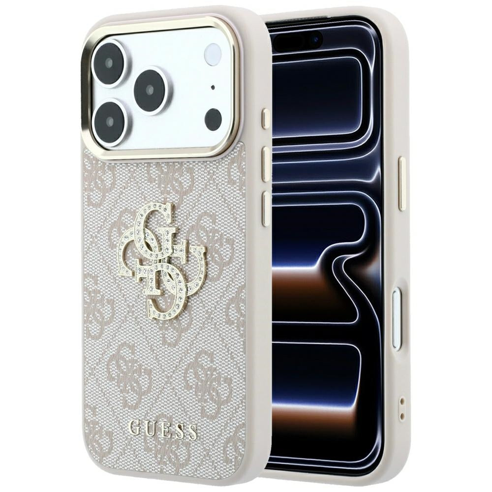 Cover til Apple iPhone 18 Pro / 17 Pro, Guess, 4G Big Strass Logo, Pink