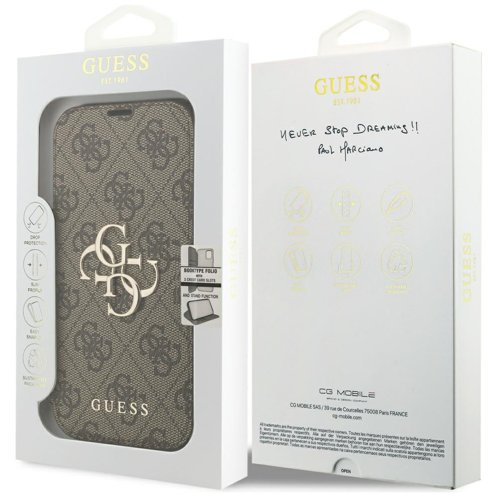 Cover til Apple iPhone 18 Pro / 17 Pro, Guess, 4G Metal Logo, Brun