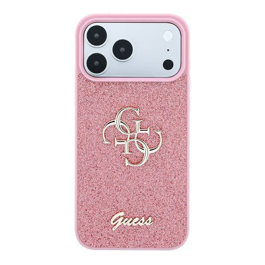 Cover til Apple iPhone 18 Pro / 17 Pro, Guess, Fixed Glitter Big 4G, Pink