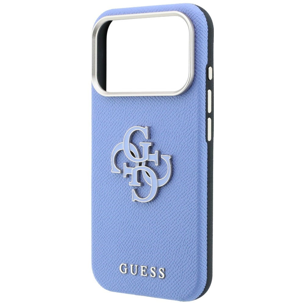Cover til Apple iPhone 18 Pro / 17 Pro, Guess, Grained Big Resin Logo, Bleu