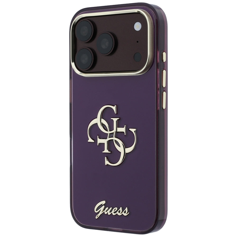 Cover til Apple iPhone 18 Pro / 17 Pro, Guess, IML 4G Metal Script, Vinrød