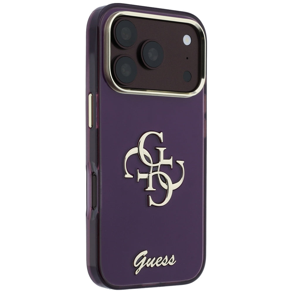 Cover til Apple iPhone 18 Pro / 17 Pro, Guess, IML 4G Metal Script, Vinrød