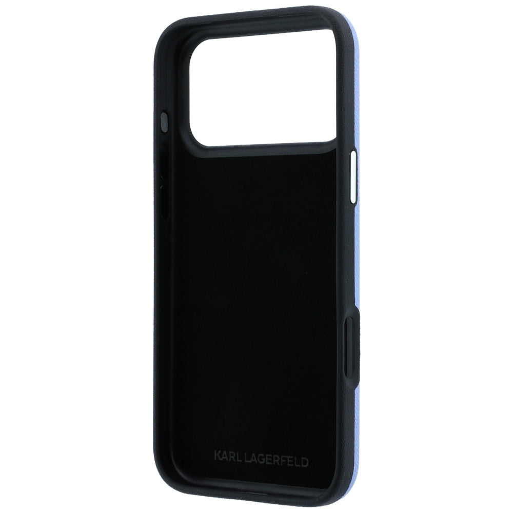 Cover til Apple iPhone 18 Pro / 17 Pro, Karl Lagerfeld, Smooth Big Resin Signature Logo, Bleu