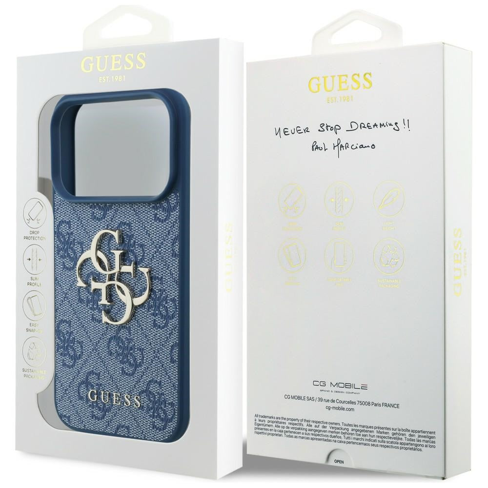 Cover til Apple iPhone 18 Pro Max / 17 Pro Max, Guess, 4G Big Logo, Blå