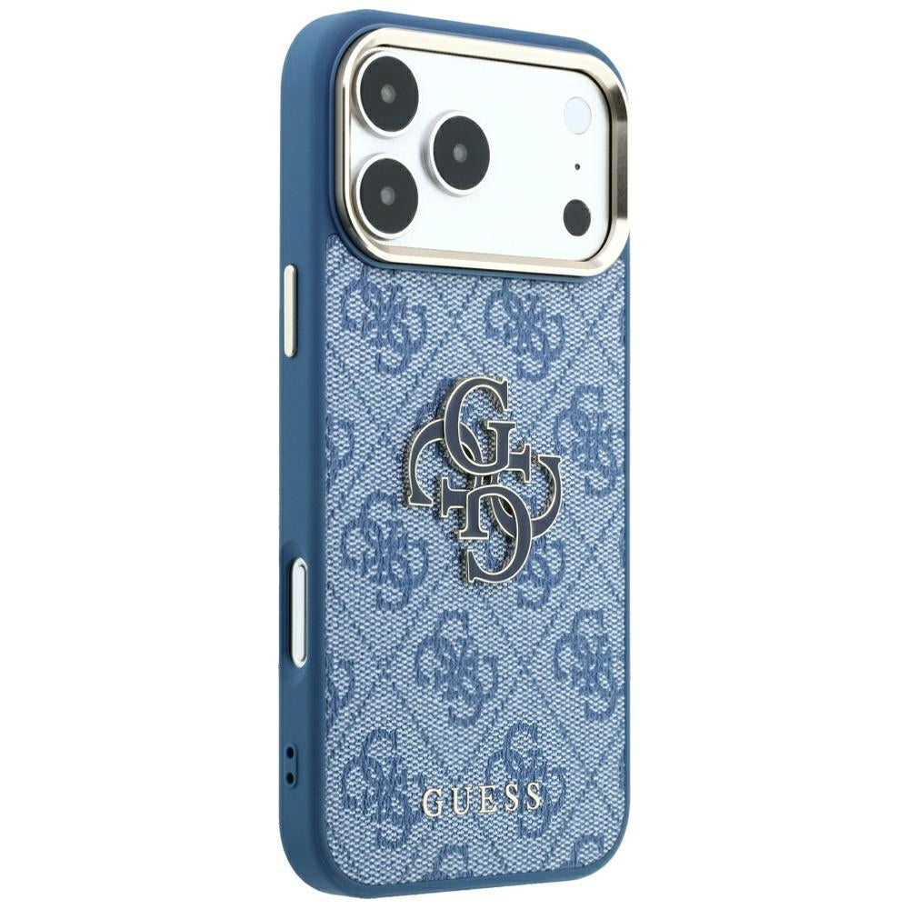 Cover til Apple iPhone 18 Pro Max / 17 Pro Max, Guess, 4G Big Resin Logo, Blå