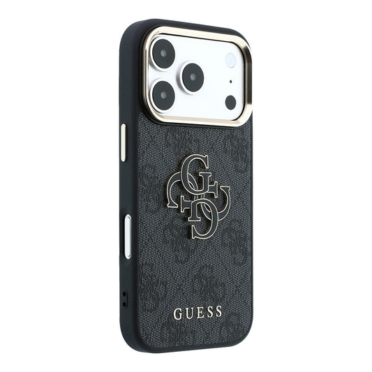 Cover til Apple iPhone 18 Pro Max / 17 Pro Max, Guess, 4G Big Resin Logo, Sort