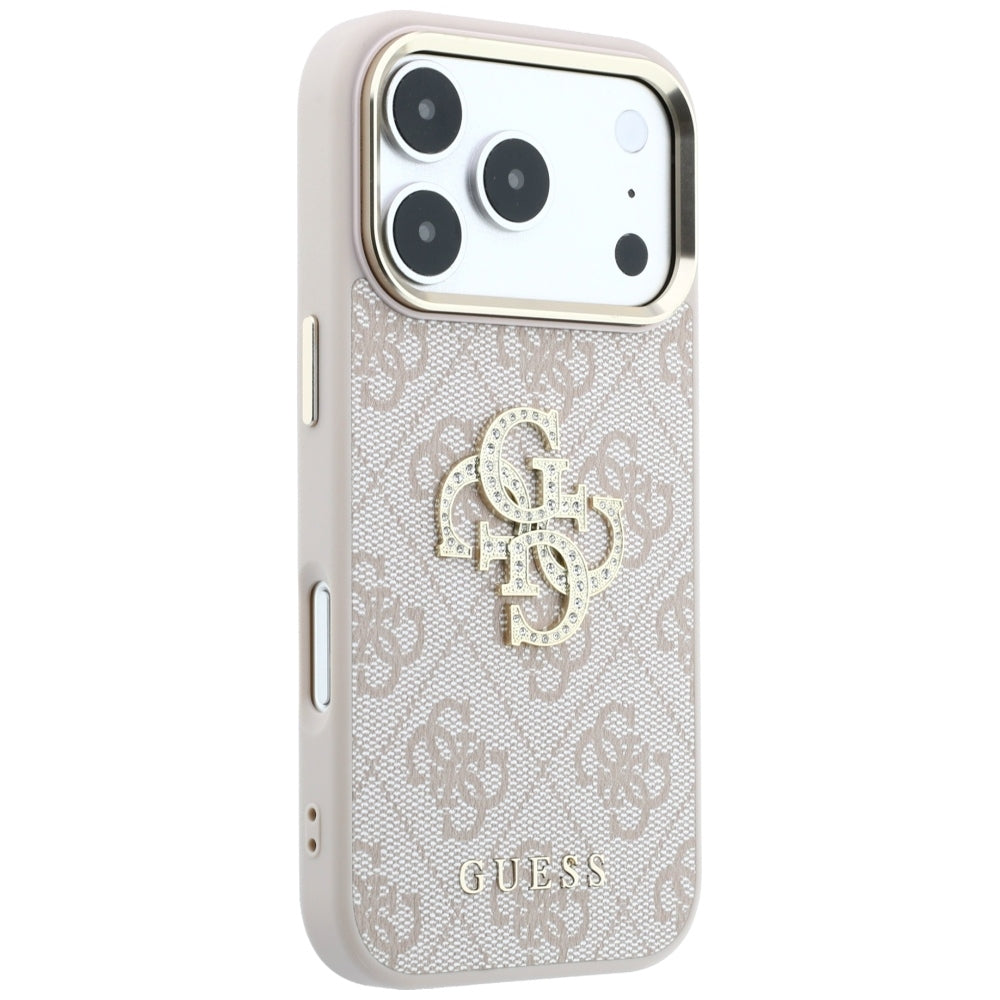 Cover til Apple iPhone 18 Pro Max / 17 Pro Max, Guess, 4G Big Strass Logo, Pink