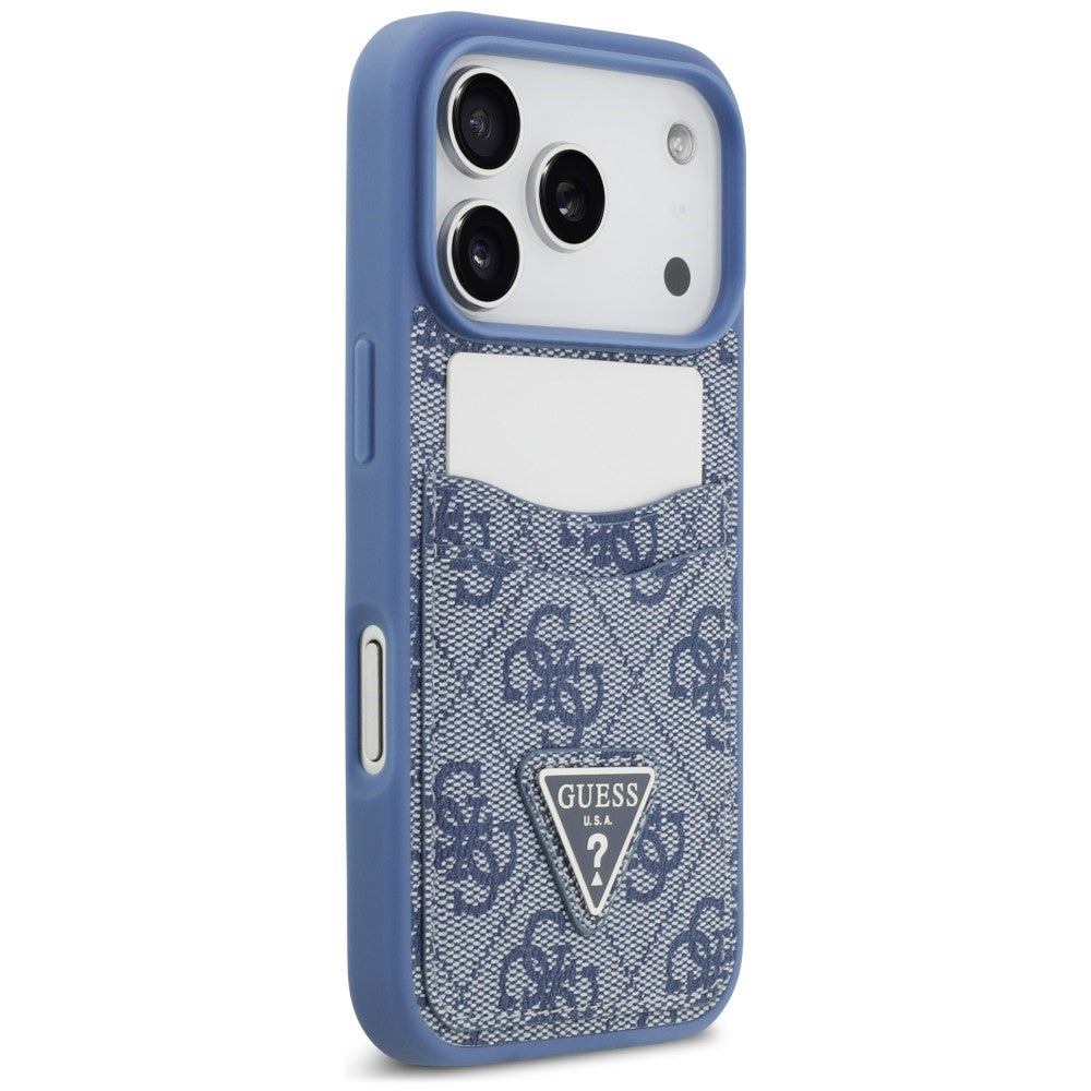 Etui til Apple iPhone 18 Pro Max / 17 Pro Max, Guess, 4G Double Card Triangle, blå