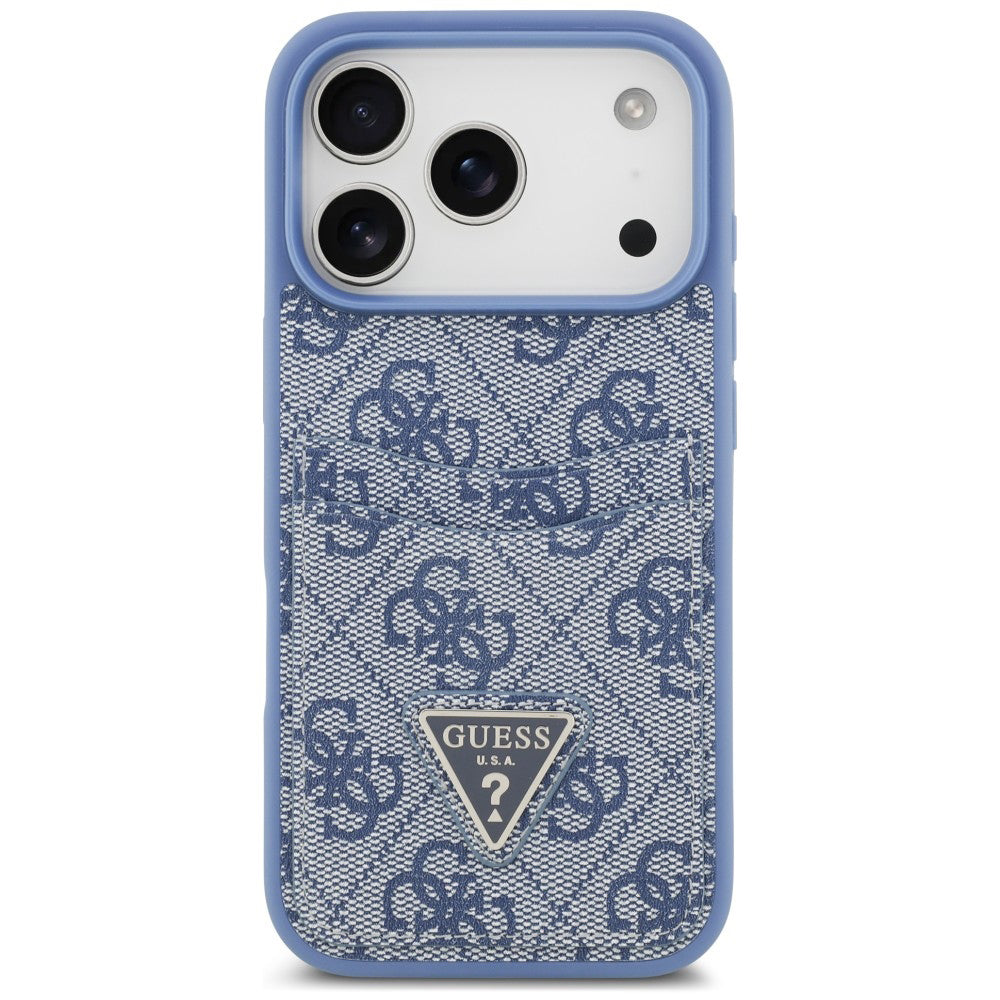 Etui til Apple iPhone 18 Pro Max / 17 Pro Max, Guess, 4G Double Card Triangle, blå