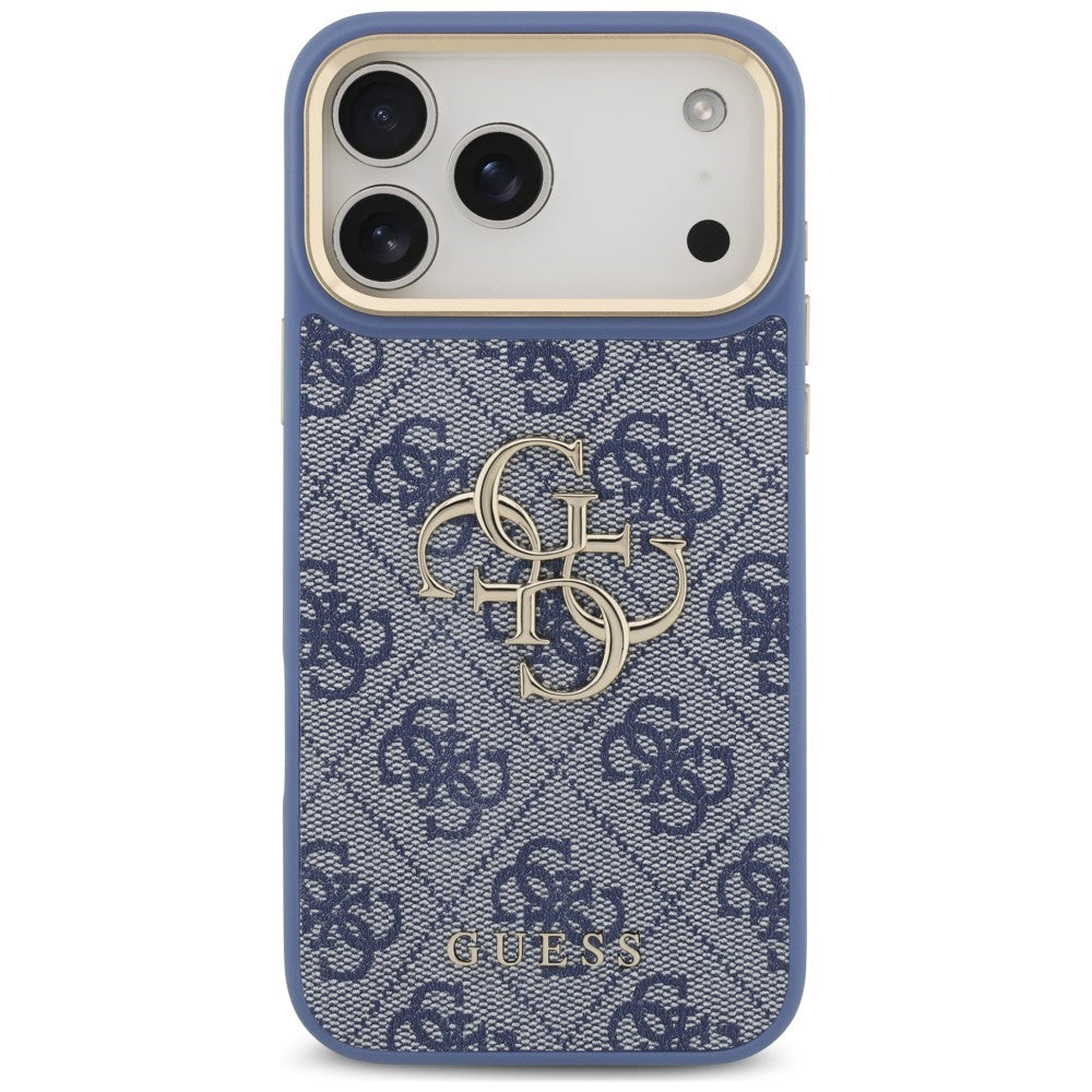 Etui til Apple iPhone 18 Pro Max / 17 Pro Max, Guess, Big 4G Classic Logo & Big Strap Metal Buttons, blå