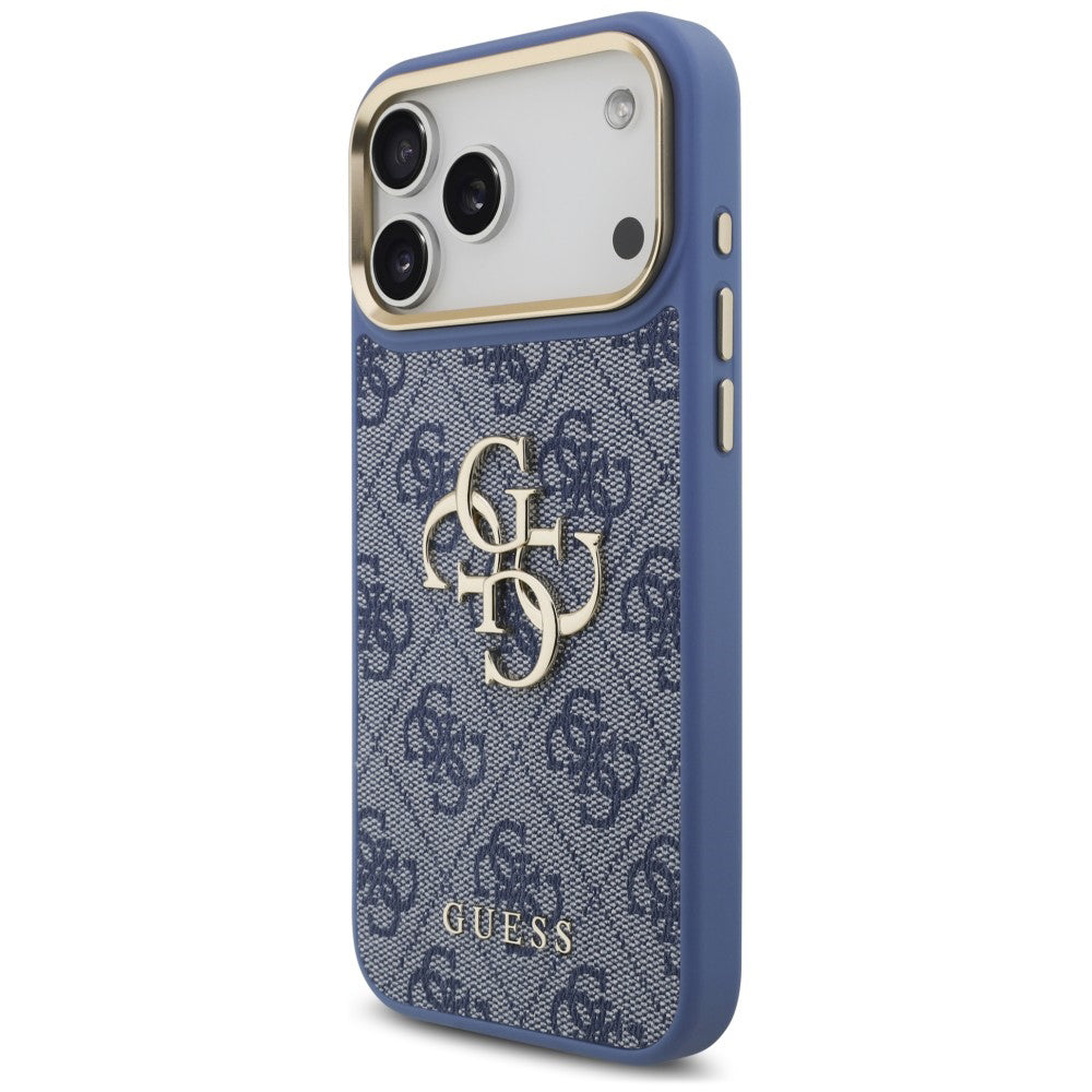 Etui til Apple iPhone 18 Pro Max / 17 Pro Max, Guess, Big 4G Classic Logo & Big Strap Metal Buttons, blå