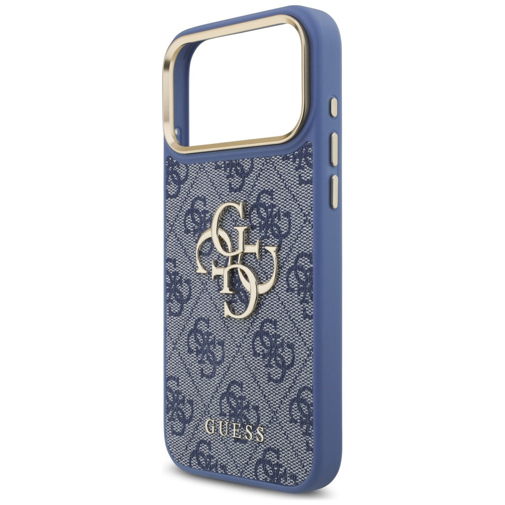 Etui til Apple iPhone 18 Pro Max / 17 Pro Max, Guess, Big 4G Classic Logo & Big Strap Metal Buttons, blå