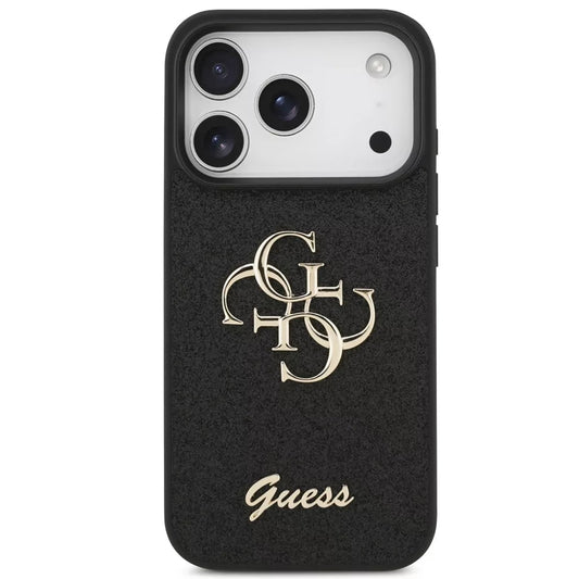 Cover til Apple iPhone 18 Pro Max / 17 Pro Max, Guess, Fixed Glitter Big 4G, Sort