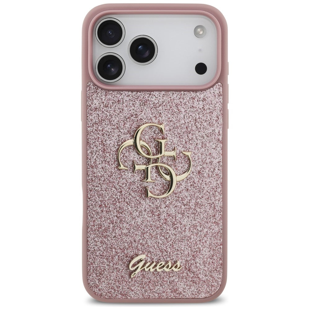 Case for Apple iPhone 18 Pro Max / 17 Pro Max, Guess, Fixed Glitter Big 4G, Pink