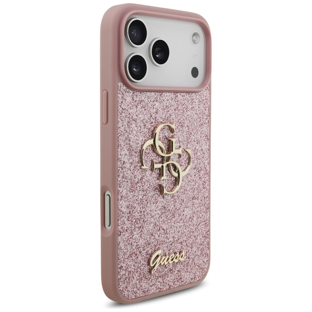 Case for Apple iPhone 18 Pro Max / 17 Pro Max, Guess, Fixed Glitter Big 4G, Pink