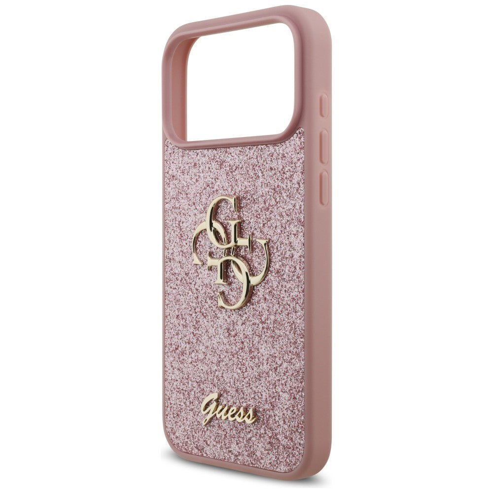 Case for Apple iPhone 18 Pro Max / 17 Pro Max, Guess, Fixed Glitter Big 4G, Pink
