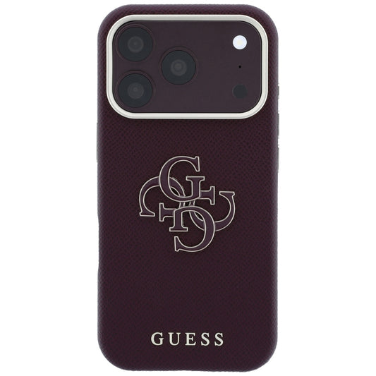 Cover til Apple iPhone 18 Pro Max / 17 Pro Max, Guess, Kornet stort harpikslogo, Vinrød
