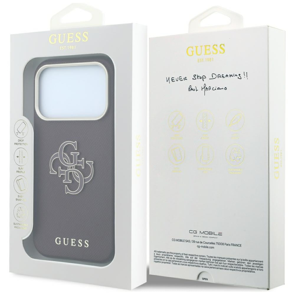 Cover til Apple iPhone 18 Pro Max / 17 Pro Max, Guess, Kornet stort harpikslogo, Vinrød