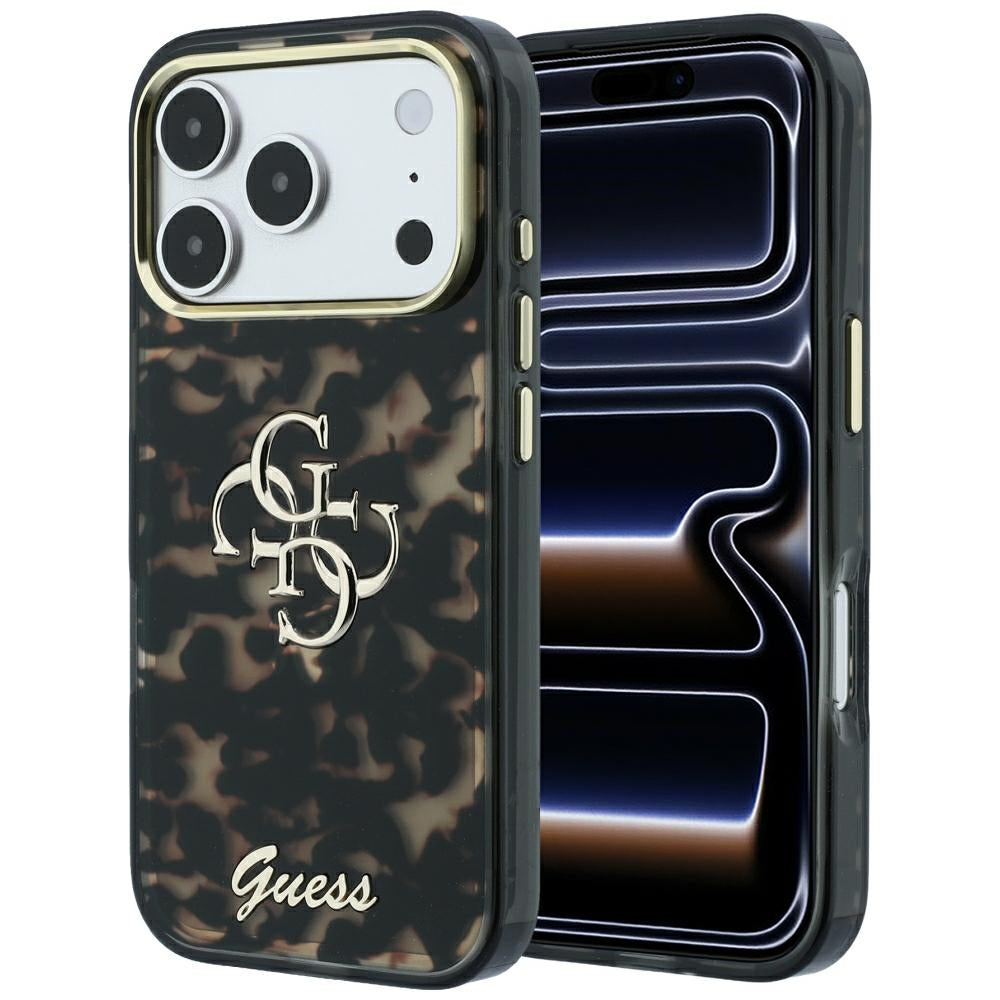 Cover til Apple iPhone 18 Pro Max / 17 Pro Max, Guess, IML 4G Metal Script, Brun