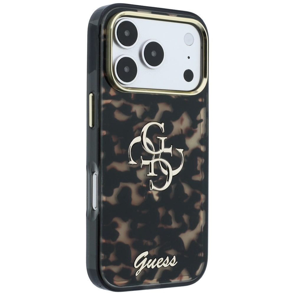 Cover til Apple iPhone 18 Pro Max / 17 Pro Max, Guess, IML 4G Metal Script, Brun