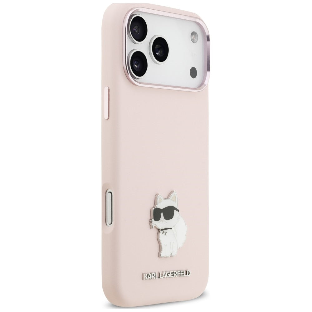 Etui til Apple iPhone 18 Pro Max / 17 Pro Max, Karl Lagerfeld, Choupette Metal Pin, pink