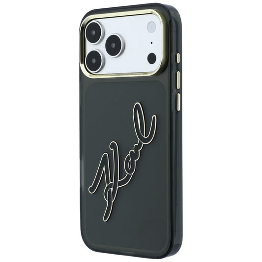 Cover til Apple iPhone 18 Pro Max / 17 Pro Max, Karl Lagerfeld, IML Big Signature Resin Logo Metal Frame, Sort