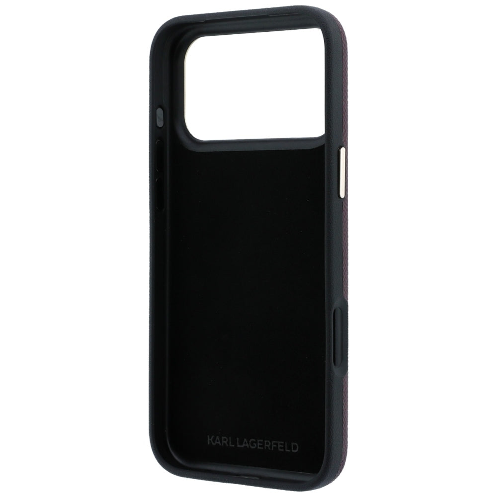 Cover til Apple iPhone 18 Pro Max / 17 Pro Max, Karl Lagerfeld, Smooth Big Resin Signature Logo, Vinrød