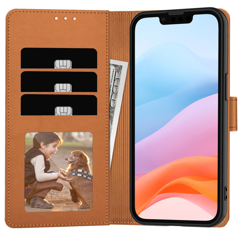 Etui til Apple iPhone 17e / 16e, Tech-Protect, Wallet, Brun
