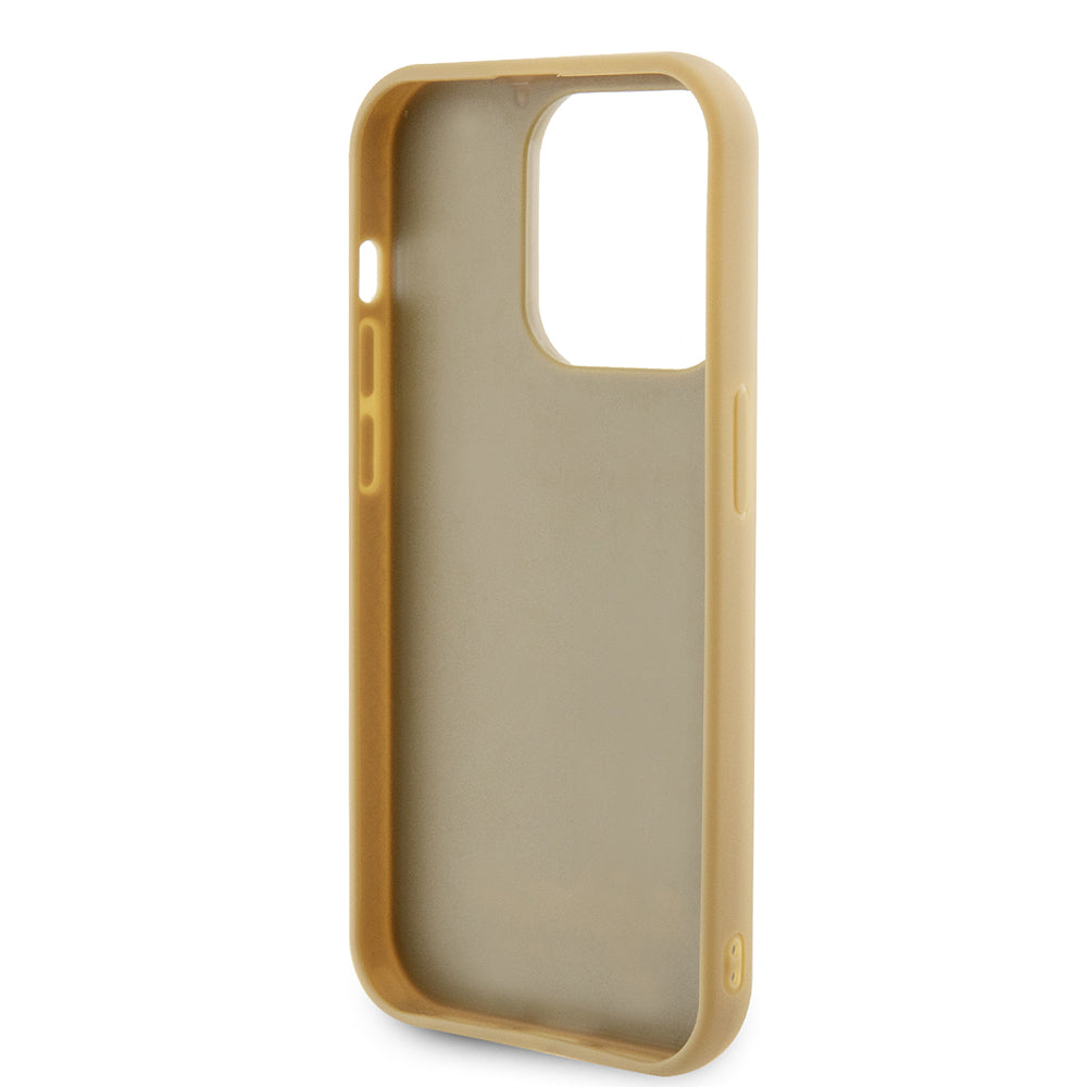 Etui til Apple iPhone 15 Pro, Guess, PU Square Mirror Script Logo, Guld GUHCP15LPMSDGSD