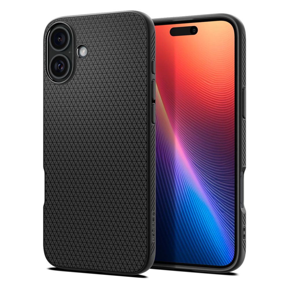 Etui til Apple iPhone 16 Plus, Spigen, Liquid Air, Mat Sort ACS08066