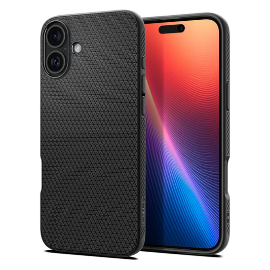 Etui til Apple iPhone 16, Spigen, Liquid Air Matte, sort ACS08194