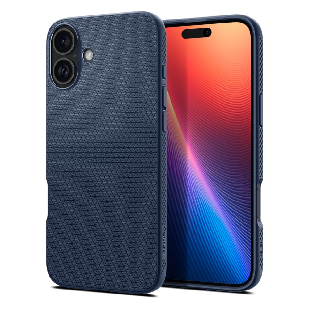 Etui til Apple iPhone 16, Spigen, Liquid Air, Blå ACS08195