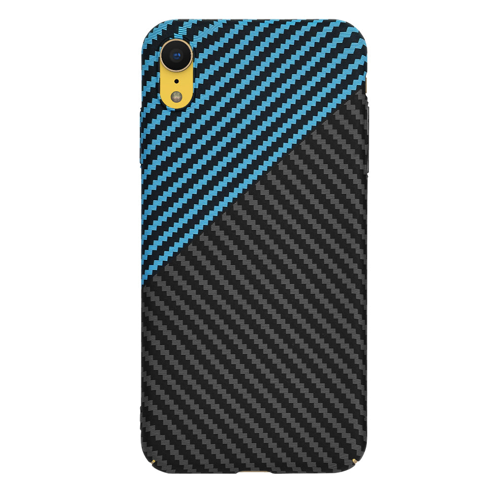 Cover til Apple iPhone XR, Techsuit, Carbonite FiberShell, Sort Bleu