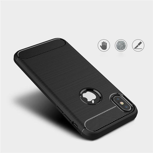 Cover til Apple iPhone XS / X, Techsuit, Carbon, Sort