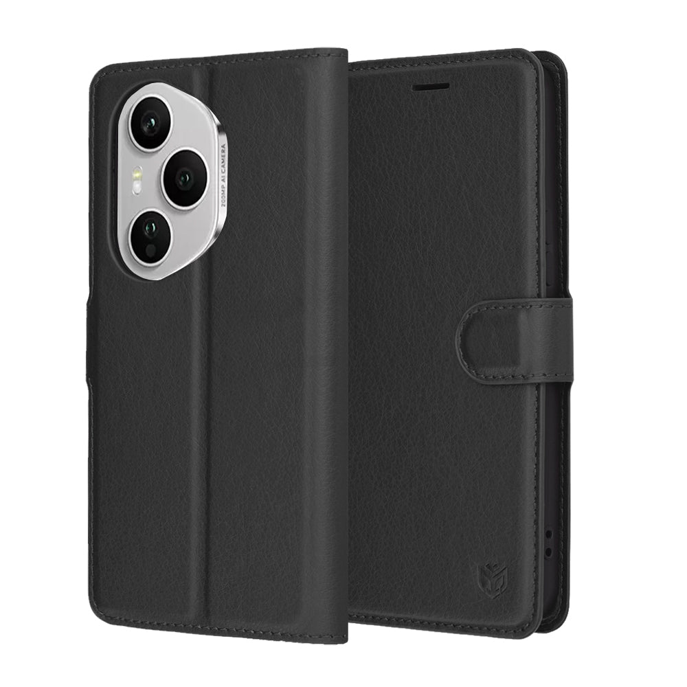 Cover til Honor 400 Pro, Techsuit, Leather Folio, Sort