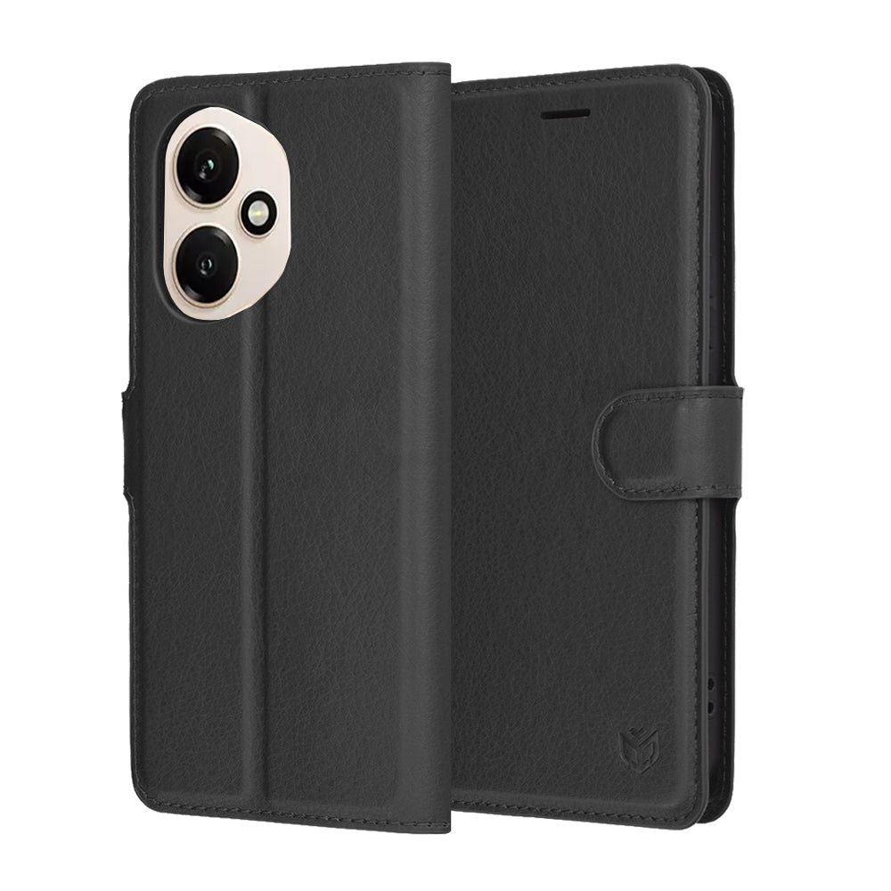 Cover til Honor 400, Techsuit, Leather Folio, Sort